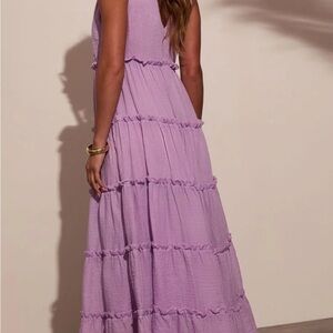Vici Purple Tiered Ruffled Maxi Sundress